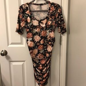 Black floral maternity dress
